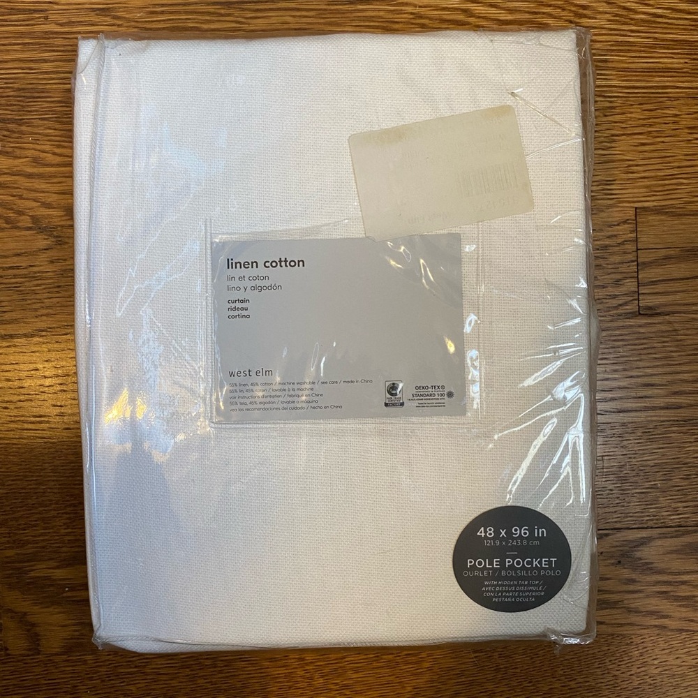 West Elm Linen Cotton Curtain (1) NIB
